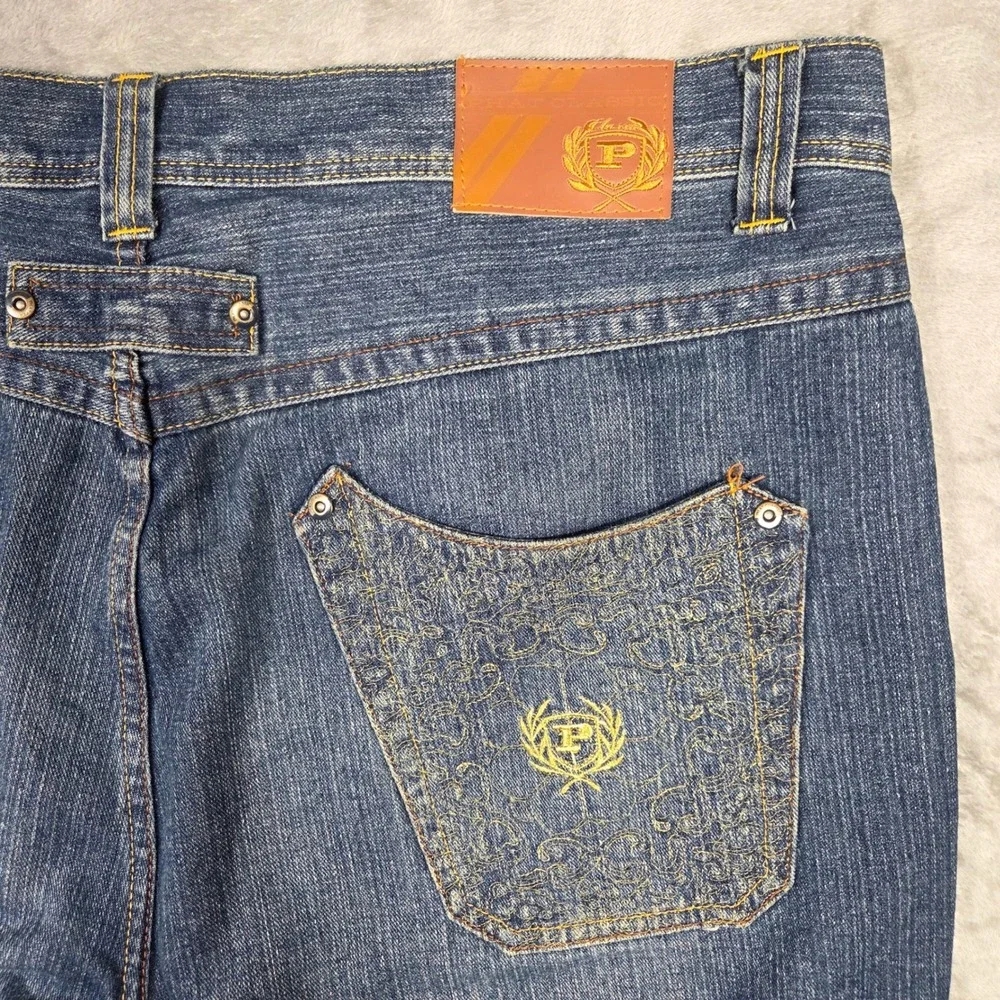 Y2k Phat Farm Mens Baggy Wide Leg Grunge Punk Skater‎ Denim Shorts Size 44 2000s